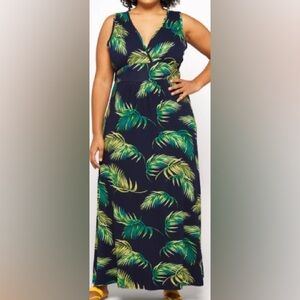 Tropical Leaf Print Dress